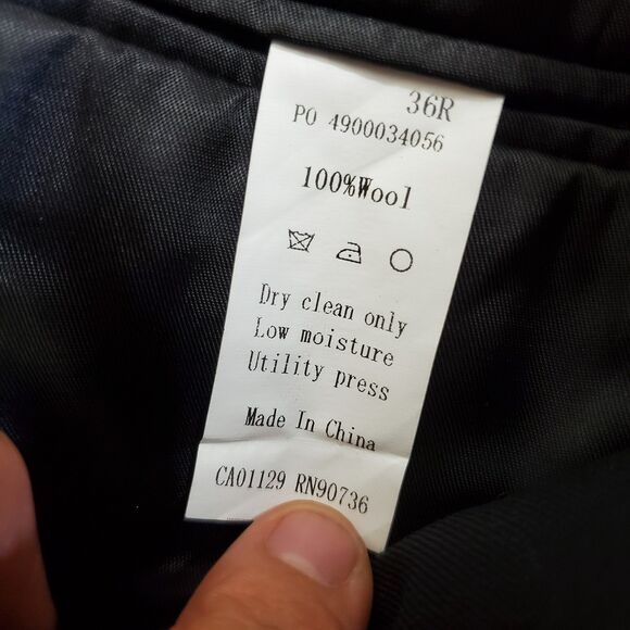 Calvin Klein Black Blazer Size 36R 100% Wool Fair Conditions - Picture 9 of 9